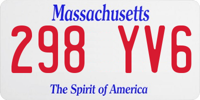 MA license plate 298YV6
