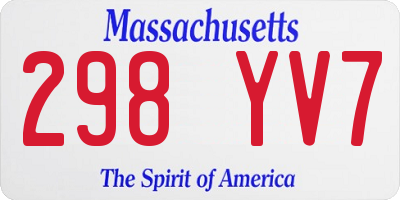 MA license plate 298YV7