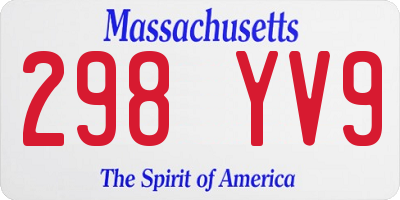 MA license plate 298YV9