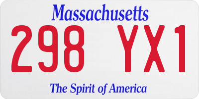 MA license plate 298YX1