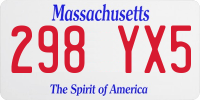 MA license plate 298YX5