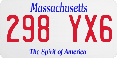 MA license plate 298YX6