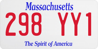 MA license plate 298YY1