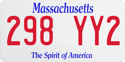 MA license plate 298YY2