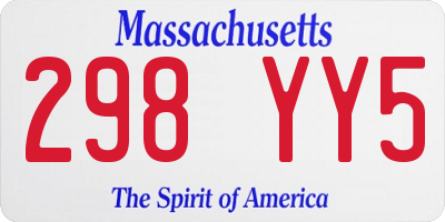 MA license plate 298YY5
