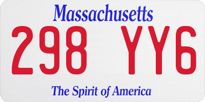 MA license plate 298YY6