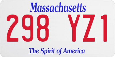 MA license plate 298YZ1