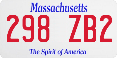 MA license plate 298ZB2
