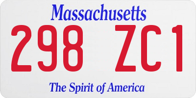 MA license plate 298ZC1