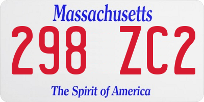 MA license plate 298ZC2