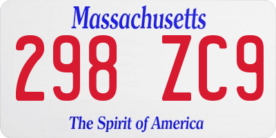 MA license plate 298ZC9