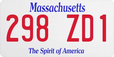MA license plate 298ZD1