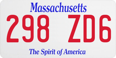 MA license plate 298ZD6