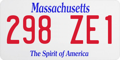 MA license plate 298ZE1