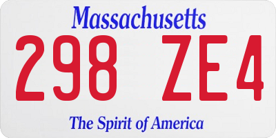 MA license plate 298ZE4