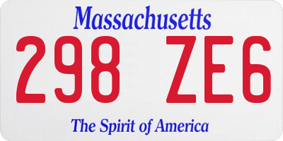 MA license plate 298ZE6