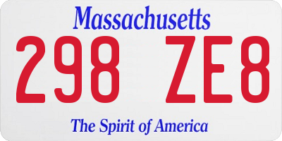 MA license plate 298ZE8