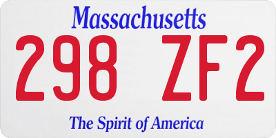 MA license plate 298ZF2