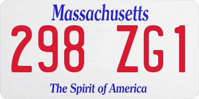 MA license plate 298ZG1