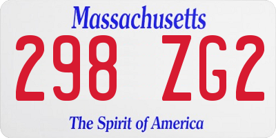 MA license plate 298ZG2
