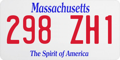 MA license plate 298ZH1