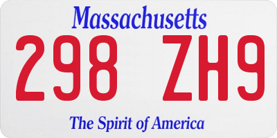 MA license plate 298ZH9