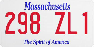 MA license plate 298ZL1