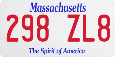 MA license plate 298ZL8