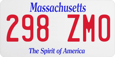 MA license plate 298ZM0