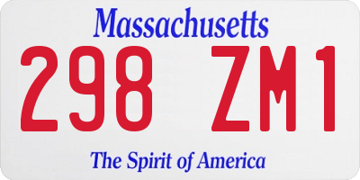 MA license plate 298ZM1