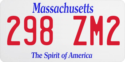 MA license plate 298ZM2