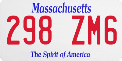 MA license plate 298ZM6