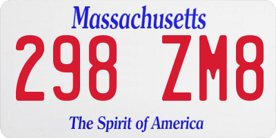 MA license plate 298ZM8