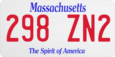 MA license plate 298ZN2