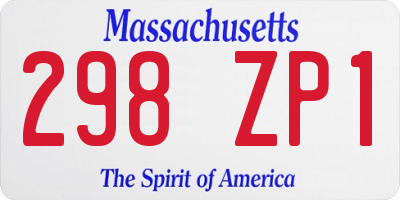 MA license plate 298ZP1