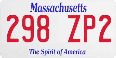 MA license plate 298ZP2