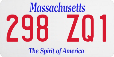 MA license plate 298ZQ1