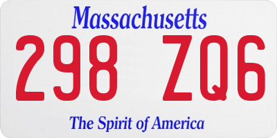 MA license plate 298ZQ6