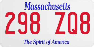 MA license plate 298ZQ8
