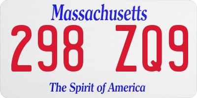 MA license plate 298ZQ9