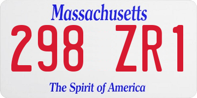 MA license plate 298ZR1