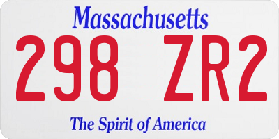 MA license plate 298ZR2