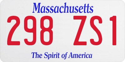 MA license plate 298ZS1