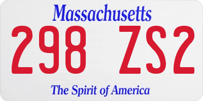 MA license plate 298ZS2