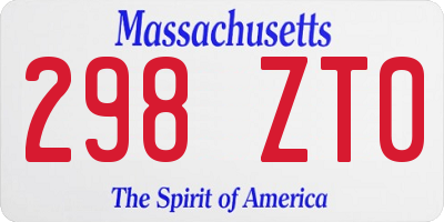 MA license plate 298ZT0