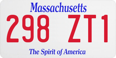 MA license plate 298ZT1