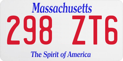 MA license plate 298ZT6