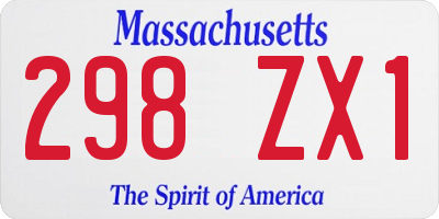 MA license plate 298ZX1