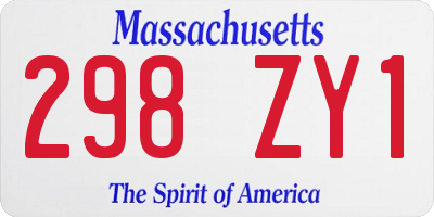 MA license plate 298ZY1