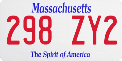 MA license plate 298ZY2